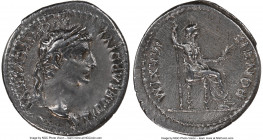 Tiberius (AD 14-37). AR denarius (20mm, 3.42 gm, 11h). NGC Choice VF 5/5 - 1/5, smoothing, scratches. Lugdunum, ca. AD 15-18. TI CAESAR DIVI-AVG F AVG...