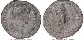 Hadrian (AD 117-138). AR denarius (18mm, 6h). NGC XF. Rome, AD 132-134. HADRIANVS AVGVSTVS, laureate and draped bust of Hadrian right, seen from behin...
