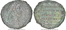 Marcus Aurelius (AD 161-180). AE dupondius (24mm, 11.52 gm, 12h). NGC AU 4/5 - 3/5. Rome, AD 170-171. M ANTONINVS AVG TR P XXV, radiate head of Marcus...