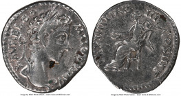 Commodus (AD 177-192). AR denarius (18mm, 12h). NGC VF, brushed. Rome, AD 179. L AVREL CO-MMODVS AVG, laureate head of Commodus right / TR P IIII IMP-...