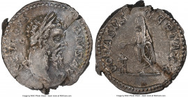 Septimius Severus (AD 193-211). AR denarius (19mm, 6h). NGC XF. Rome, AD 198-202. SEVERVS-PIVS AVG, laureate head of Septimius Severus right / VOTA SV...