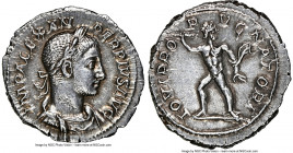 Severus Alexander (AD 222-235). AR denarius (19mm, 3.09 gm, 1h). NGC Choice AU 5/5 - 4/5. Rome, ca. AD 231-235. IMP ALEXAN-DER PIVS AVG, laureate, dra...