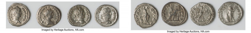 ANCIENT LOTS. Roman Imperial. Caracalla (AD 198-217). Lot of four (4) AR denarii...