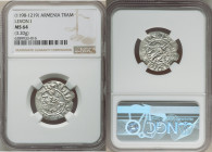 Cilician Armenia. Levon I Tram ND (1198-1219) MS64 NGC, 22mm. 3.20gm. Levon I enthroned / Two lions and cross. Sold as is, no returns. 

HID0980124201...
