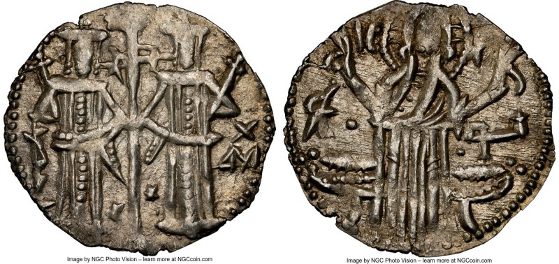 Ivan Aleksander Gros ND (1331-1371) MS62 NGC, D&D-9.1.2. 20mm. 1.36gm. 

HID0980...