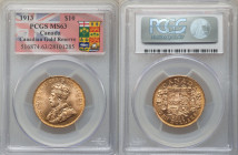 George V gold 10 Dollars 1913 MS63 PCGS, Ottawa mint, KM27. Canadian Gold Reserve. AGW 0.4837 oz. 

HID09801242017

© 2022 Heritage Auctions | All Rig...
