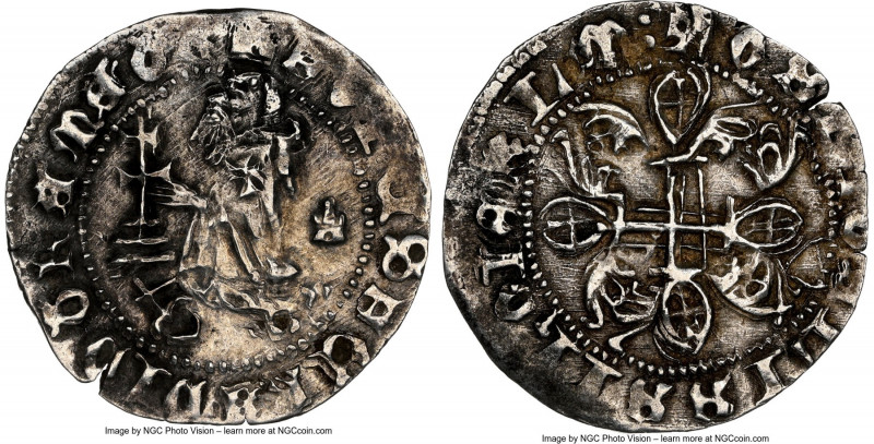 Knights of Rhodes. John-Ferdinand of Heredia Gigliato ND (1377-1396) AU53 NGC, S...