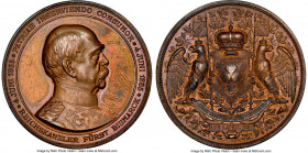 Wilhelm II bronze "70th Birthday of Otto von Bismarck" Medal 1885-Dated MS62 Brown NGC, Marienburg-7483. 37mm. By Schwenzer. His uniformed bust right ...
