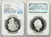 Elizabeth II silver Proof "Lion of England" 2 Pounds (1 oz) 2022 PR70 Ultra Cameo NGC, KM-Unl., S-TBCSA2. Royal Tudor Beasts series. First Releases. L...