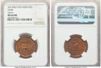 Tonk. Muhammad Sa'adat Ali Khan Pice AH 1350 (1932) MS66 Red and Brown NGC, KM29. 26mm. Planchet generously endowed with radiant mint bloom. 

HID0980...
