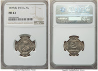 British India. George V 2 Annas 1928-(b) MS63 NGC, Bombay mint, KM516. 

HID09801242017

© 2022 Heritage Auctions | All Rights Reserved