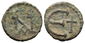 (Bronze. 1.30g 15mm) 4-13 century AD