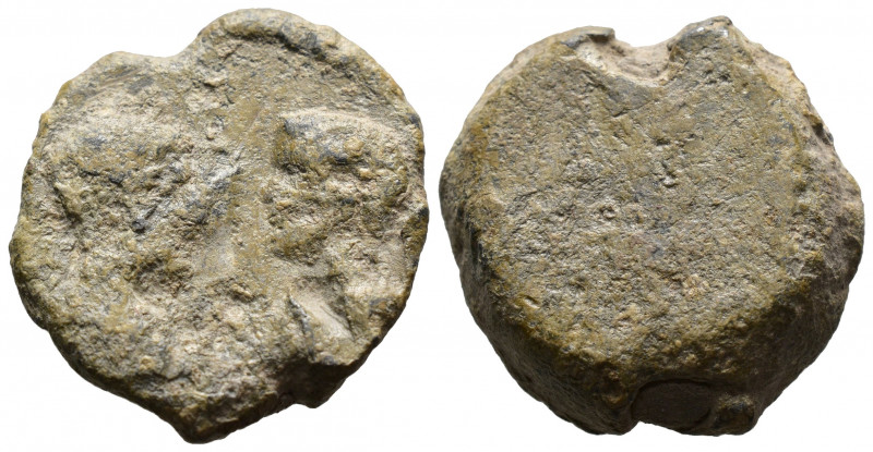 (Lead, 22.40g 24mm)Byzantine Seal circa 7-12 century AD