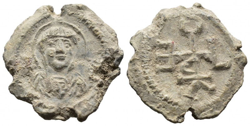 (Lead, 6.74g 22mm)Byzantine Seal circa 7-12 century AD