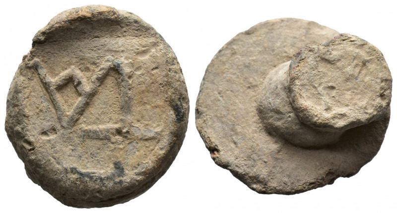 (Lead, 9.70g 19mm)Byzantine Seal circa 7-12 century AD