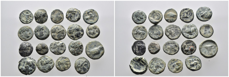 (Bronze.14.14g) 19 piece ancients coin, sold as seen