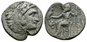 (Silver.3.99g 18mm) Kingdom of Macedon, Alexander III 'the Great' AR Drachm. circa 318-301 BC.
Head of Herakles right, wearing lion's skin
Rev: Zeus...