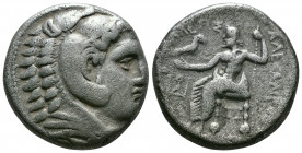 (Silver.16.52g 25mm) Kings of Macedon. Alexander III the Great 336-323 BC. Tetradrachm AR 
Head of Herakles right, wearing lion skin
Rev: Zeus Aëtop...