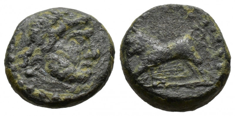 (Bronze 2.88g . 14mm) Pisidia, Komana. 1st Century B.C AE 
 Laureate head of Ze...