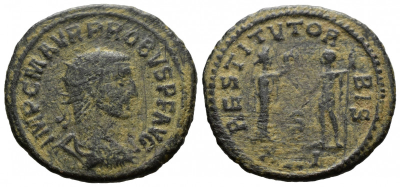 (Bronze, 3.47g 22mm) Probus (AD 276-282). 
radiate, draped bust of Probus right...