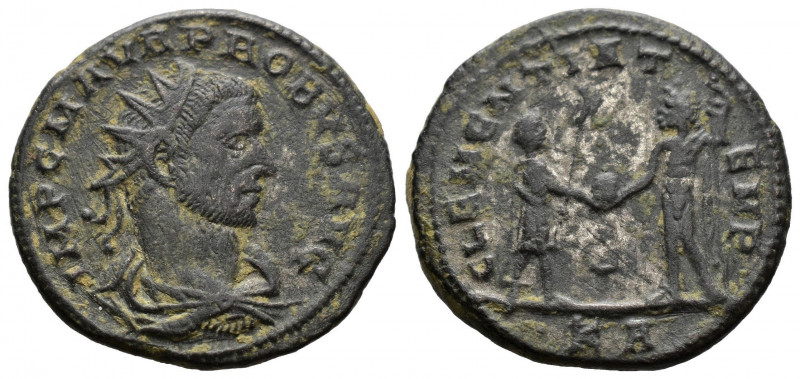 (Bronze, 4.00g 22mm) Probus AD 276-282. 
radiate, draped and cuirassed bust rig...