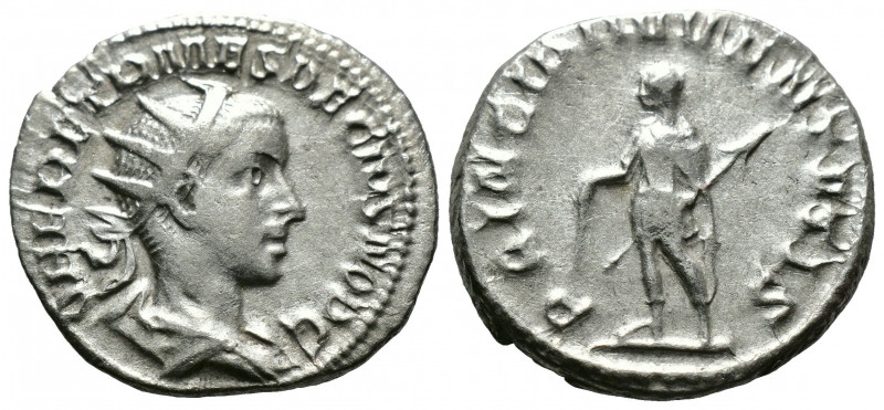 (Silver, 3.73g 22mm) Herennius Etruscus, AD 251(as Caesar). AR Antoninianus Rome...