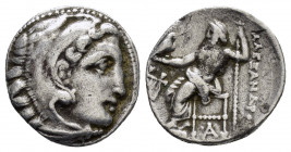 KINGS of MACEDON.Alexander III The Great.(336-323 BC).Kolophon.Drachm. 

Obv : Head of Herakles right, wearing lion skin.

Rev : AΛΕΞΑΝΔΡΟΥ.
Zeus seat...