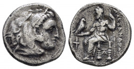 KINGS of MACEDON. Alexander III The Great.(336-323 BC). Sardeis.Drachm.

Obv : Head of Herakles right, wearing lion skin.

Rev : AΛEΞANΔPOY.
Zeus seat...