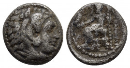 KINGS of MACEDON. Alexander III The Great.(336-323 BC).Drachm. 

Obv : Head of Herakles right, wearing lion skin.

Rev : AΛEΞANΔPOY.
Zeus seated left ...