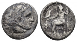 KINGS of MACEDON. Alexander III The Great.(336-323 BC). Magnesia.Drachm.

Obv : Head of Herakles right, wearing lion skin.

Rev : AΛΕΞΑΝΔΡΟΥ.
Zeus sea...