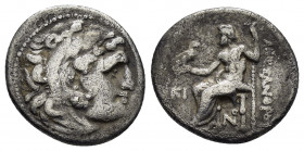 KINGS of MACEDON. Alexander III The Great.(336-323 BC).Lampsakos.Drachm. 

Obv : Head of Hoferakles right, wearing lion skin.

Rev : AΛΕΞΑΝΔΡΟΥ.
Zeus ...