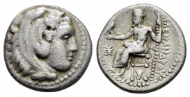 KINGS of MACEDON. Alexander III The Great.(336-323 BC).Sardes.Drachm. 

Obv : Head of Herakles right, wearing lion skin.

Rev : AΛEΞANΔPOY.
Zeus seate...