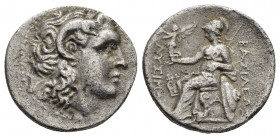 KINGS of THRACE.Lysimachos.(305-281 BC). Ephesos.Drachm.

Obv : Diademed head of the deified Alexander right, wearing horn of Ammon.

Rev : BAΣIΛE...