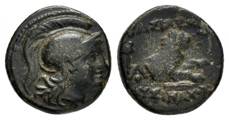 KINGS of THRACE.Lysimachos.(305-281 BC).Ae.

Obv : Helmeted head of Athena right...