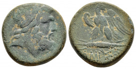 PONTUS. Amisos.Time of Mithradates VI Eupator.(Circa 111-105 or 95-90 BC).Ae.

Obv : Laureate head of Zeus right.

Rev : AMIΣOY.
Eagle standing l...