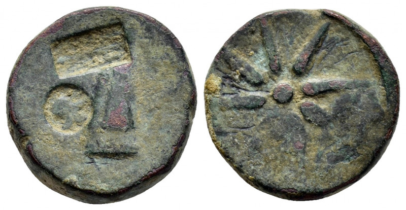 PONTUS. Uncertain. Time of Mithradates VI.(Circa 130-100 BC). Ae.

Obv : Bow in ...