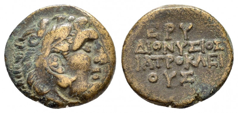 IONIA. Erythrai.(Circa 300-200 BC).Ae.

Obv : Head of Herakles right, wearing li...