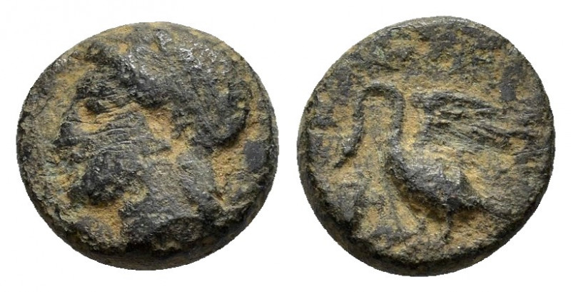 IONIA. Klazomenai.(Circa 380-360 BC).Ae.

Obv : Laureate head of Apollo left.

R...