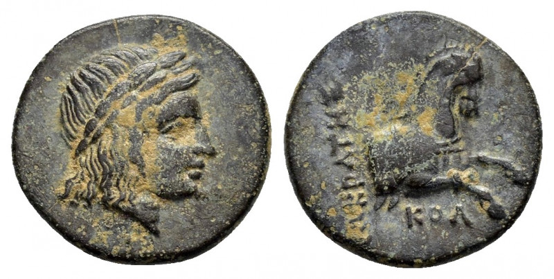 IONIA. Kolophon.(Circa 330-285 BC).Ae.

Obv : Laureate head of Apollo right.

Re...