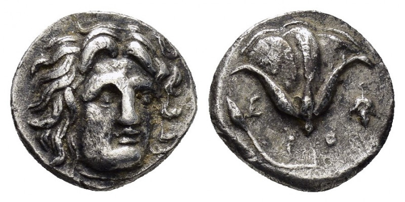 CARIA. Rhodes.(Circa 360-340 BC).Drachm.

Obv : Head of Helios facing slightly r...