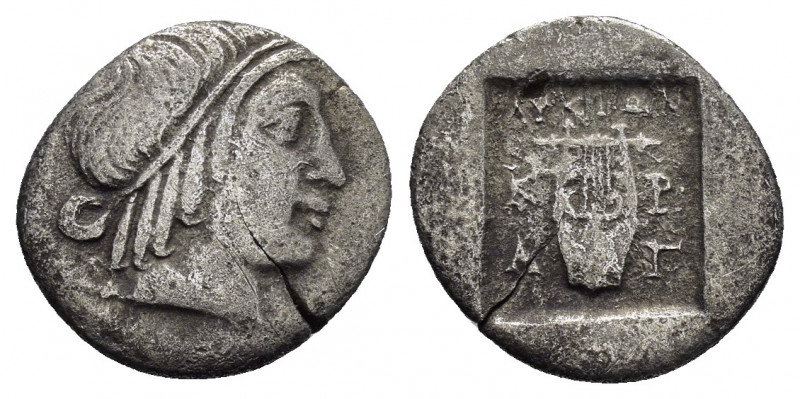 LYCIAN LEAGUE. Cragus.(Circa 48-42 BC). Hemidrachm.

Obv : Head of Apollo wear...