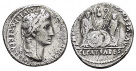 AUGUSTUS.(27 BC-14).Lugdunum.Denarius.

Obv : CAESAR AVGVSTVS DIVI F PATER PATRIAE.
Laureate head right.

Rev : C L CAESARES AVGVSTI F COS DESIG PRINC...