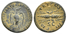 HADRIAN.(117-138).Rome.Quadrans.

Obv : IMP CAESAR TRAIAN HADRIANVS AVG.
Eagle standing left, head right.

Rev : P M TR P COS III P P S - C.
Winged th...