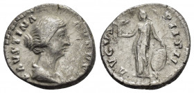 FAUSTINA II.(Augusta, 147-175). Rome.Denarius.

Obv : FAVSTINA AVGVSTA.
Draped bust right.

Rev : AVGVSTA PII FIL.
Venus standing left, holding victor...