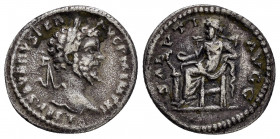 SEPTIMIUS SEVERUS.(AD 193 - 211). Laodicea.Denarius.

Obv : L SEP SEVERVS PER AVG P M IMP XI.
Laureate head right.

Rev : SALVTI AVGG.
Salus seated le...