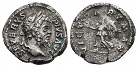 SEPTIMIUS SEVERUS.(193-211). Rome.Denarius. 

Obv : SEVERVS PIVS AVG.
Laureate bust right.

Rev : VICT PART MAX.
Victory advancing left with wreath an...