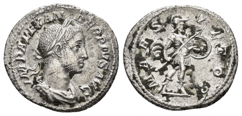 SEVERUS ALEXANDER.(222-235).Rome.Denarius. 

Obv : IMP ALEXANDER PIVS AVG.
Laure...