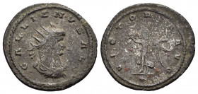 GALLIENUS.(253-268).Rome.Antoninianus. 

Obv : GALLIENVS AVG.
Radiate and cuirassed bust right.

Rev : VICTORIA AVG.
Victory advancing left, holding w...