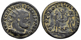 DIOCLETIAN.(284-305).Heraclea.Radiatus. 

Obv : IMP C C VAL DIOCLETIANVS P F AVG.
Radiate, draped and cuirassed bust right.

Rev : CONCORDIA MILITVM H...