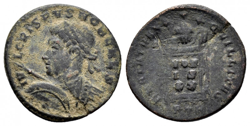 CRISPUS.(Caesar, 316-326). Treveri.Follis.

Obv : IVL CRISPVS NOB CAES.
Laure...